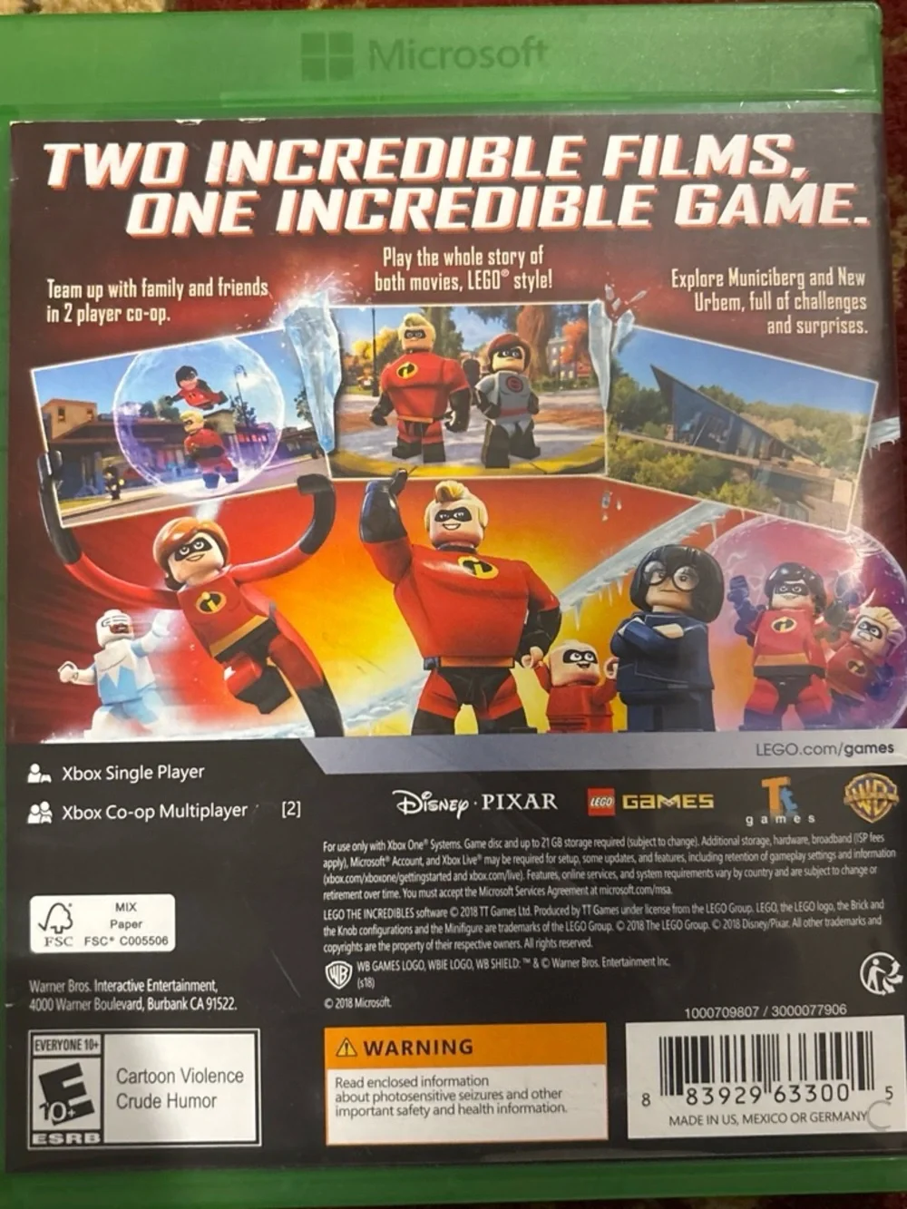 Lego The Incredibles Xbox One Game - Red, Yellow, Black, Green